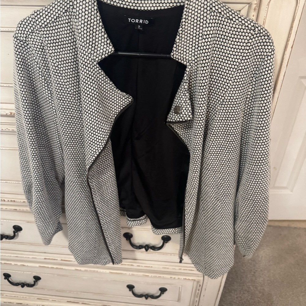 Torrid Black and White Patterned Jacket